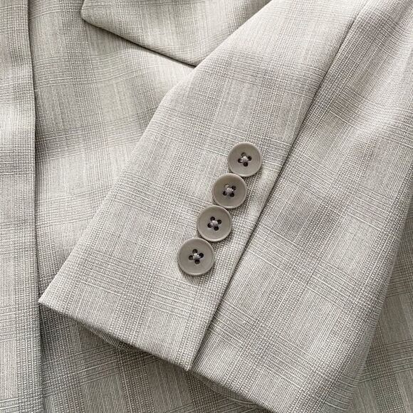Elie Tahari Allegra Micro-Plaid One Button Jacket Blazer Gray Size 12 NWT - Picture 9 of 10